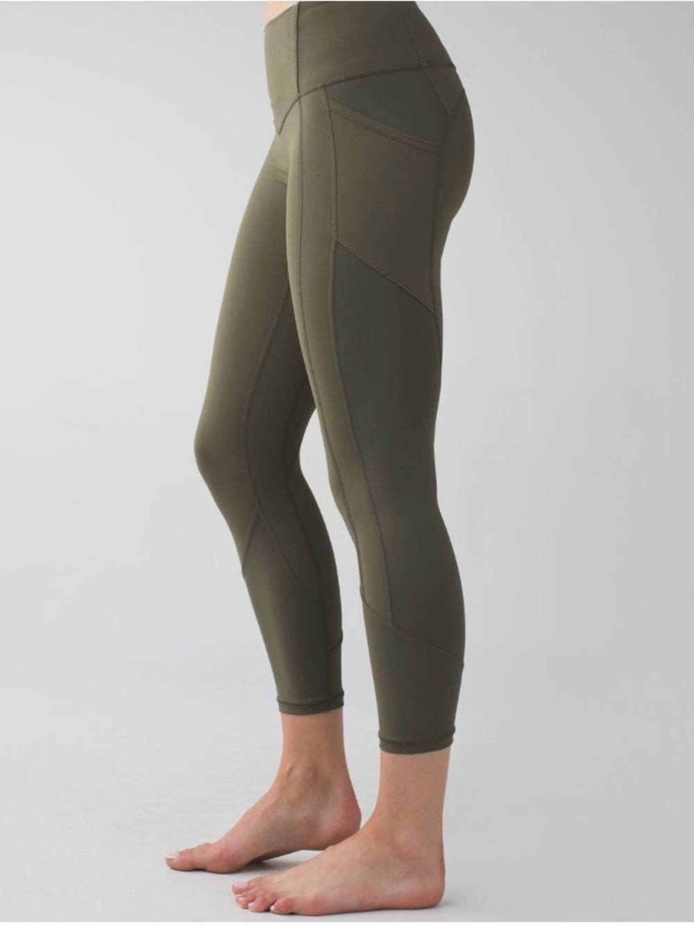 Lululemon - All the Right Places Crop Leggings Olive Green - Size 6